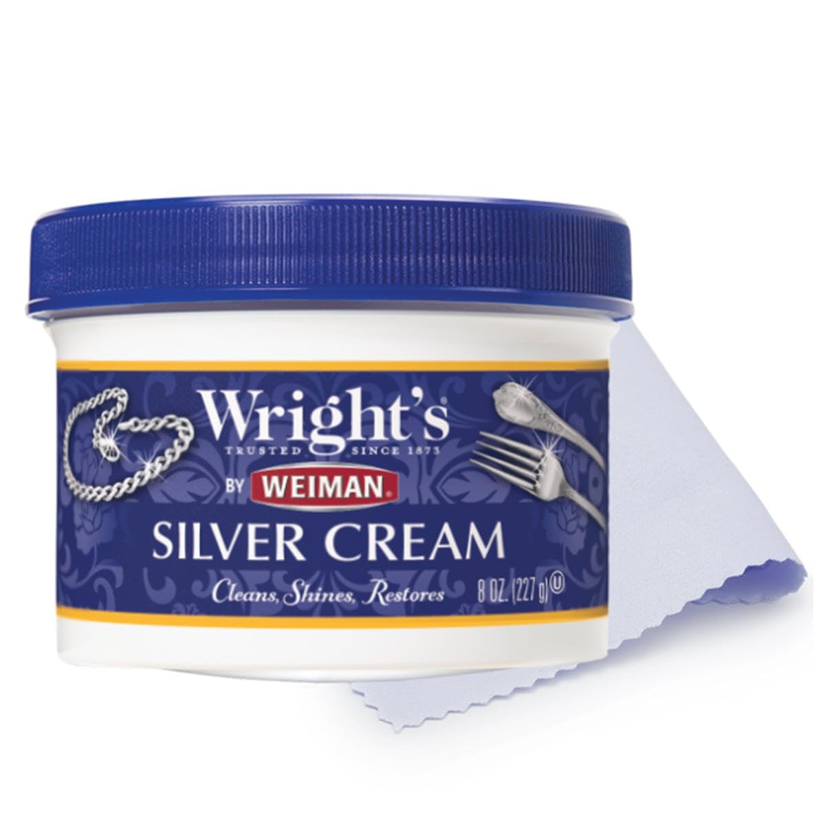 Wright’s by Weiman Silver Cleaner and Polish Cream with Polishing Cloth