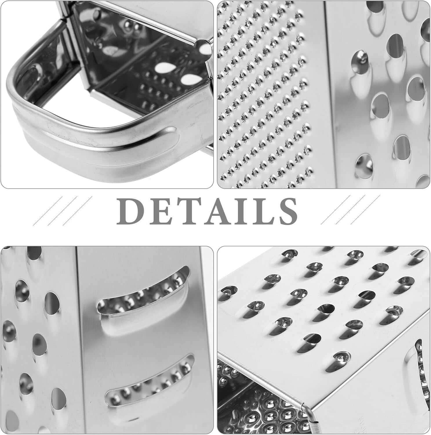 Kitchen Stainless Steel 4-Sided Box Food Grater Vegetable Cheese Slicer Shredder