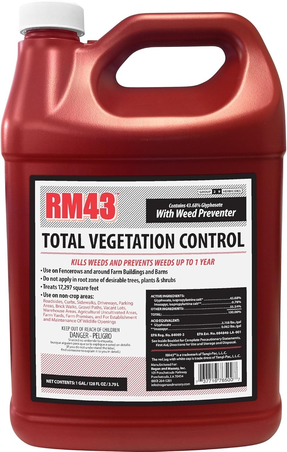 RM43 Total Veg Control Glyph Imazapyr Root Weed Preventer and Grass killer 1 GAL