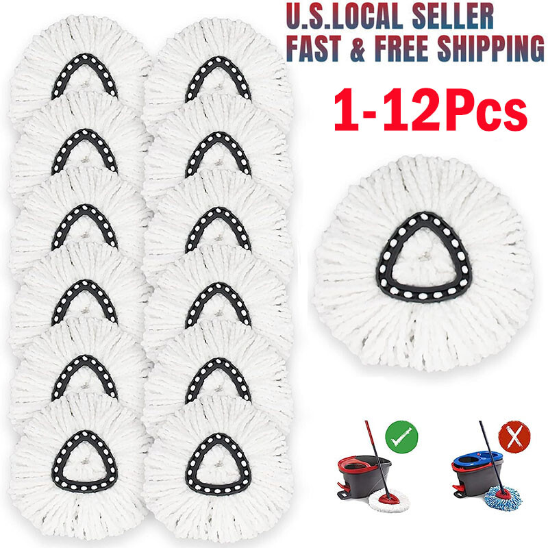 1-12 Pcs Replacement Microfiber Mop HEAD For O-Cedar Spin Mop Refills Easy Clean