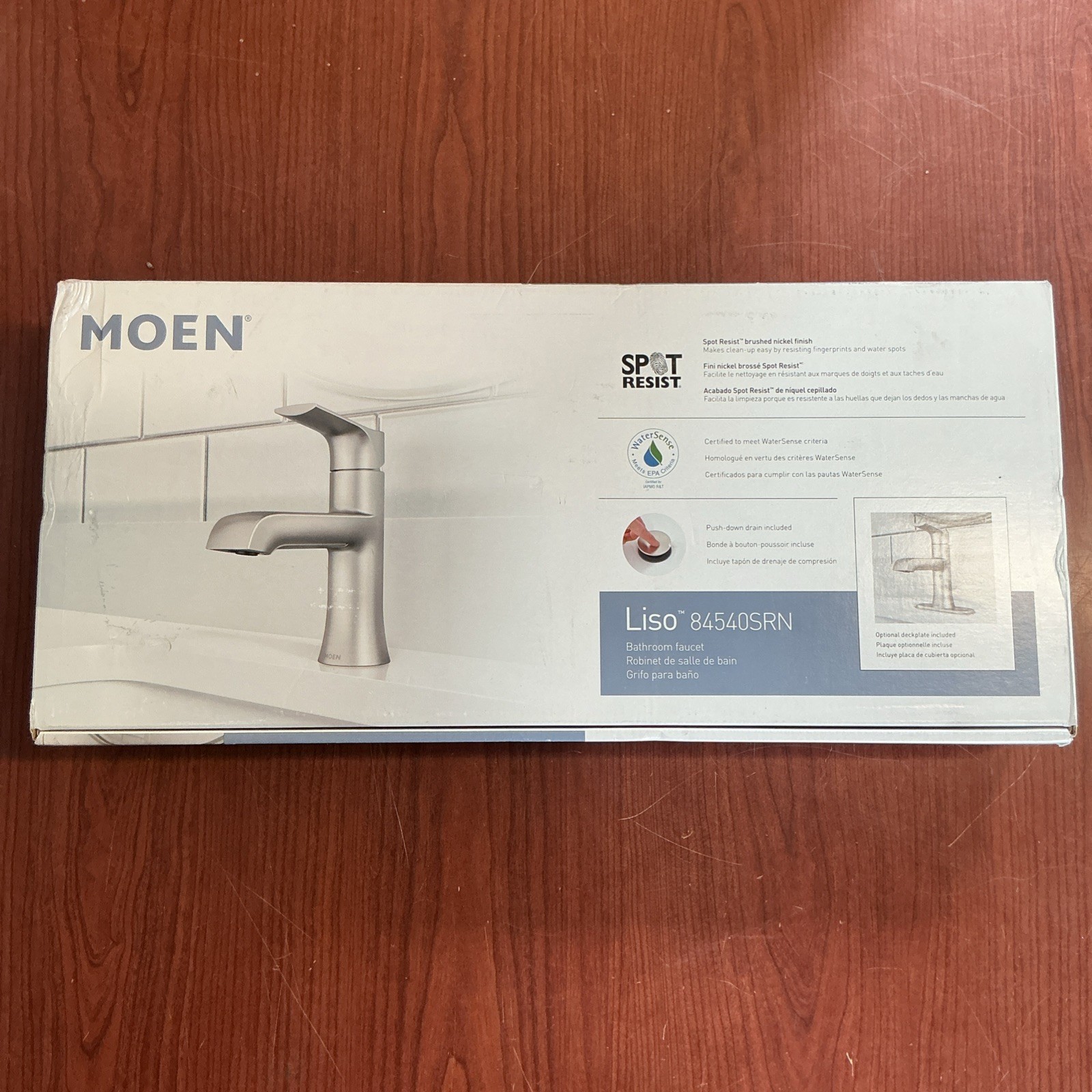 NEW Moen Liso Single Handle Bathroom Faucet 84540SRN Brushed Nickel Finish B77