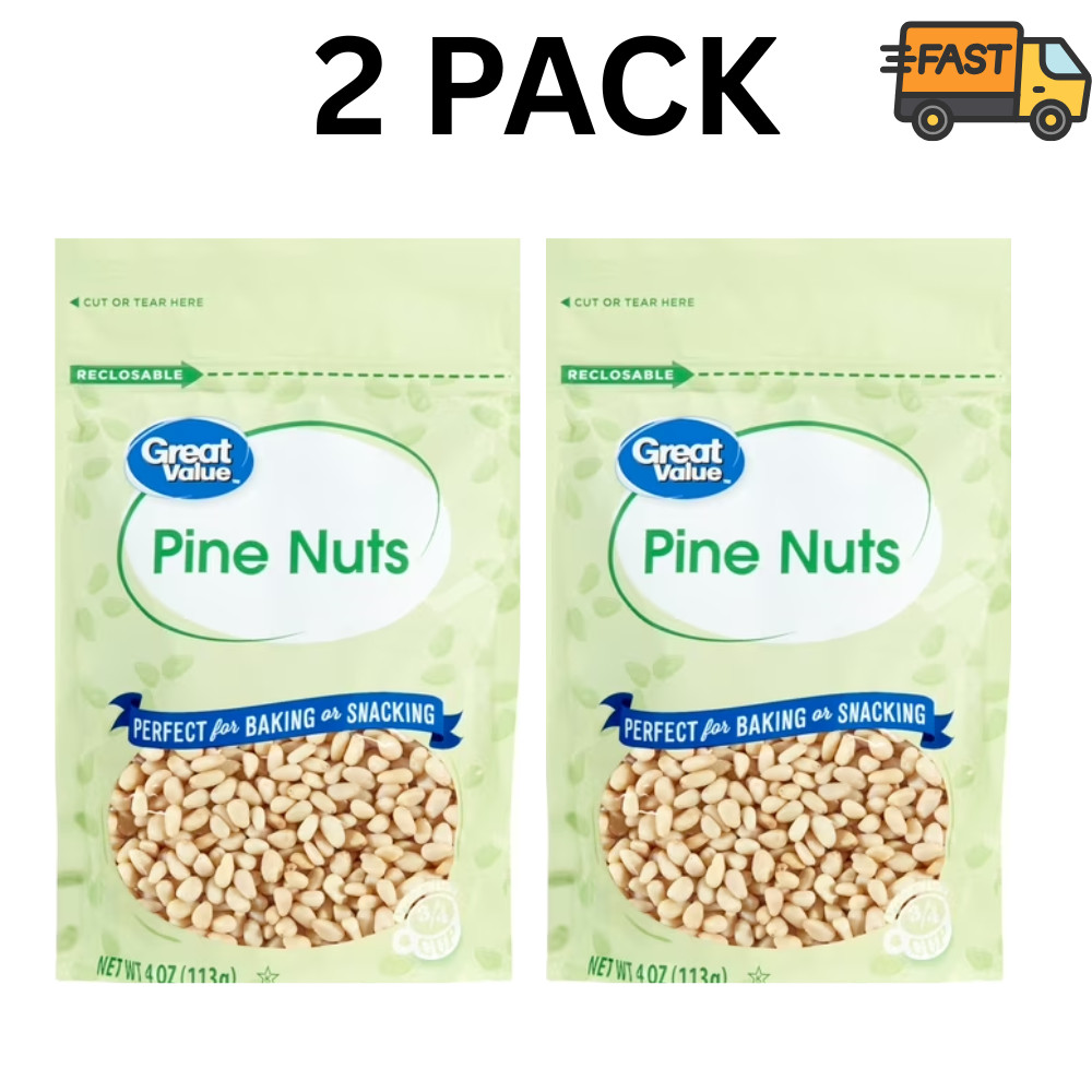 Great Value Pine Nuts 4 oz Pack of 2 Premium Cooking Baking Nuts