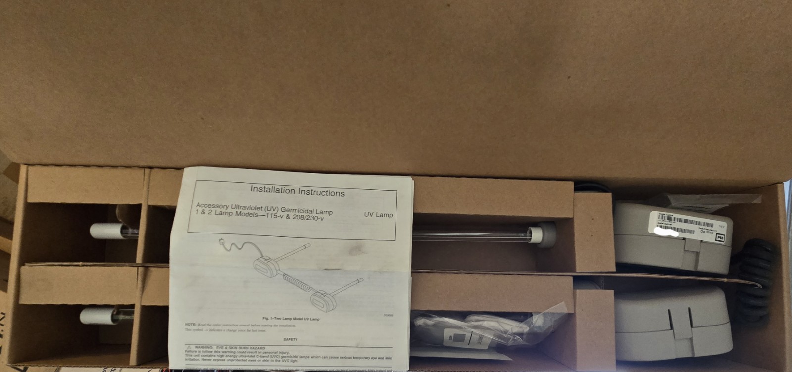 Carrier Performance Dual Lamp Germicidal UV Light 115V