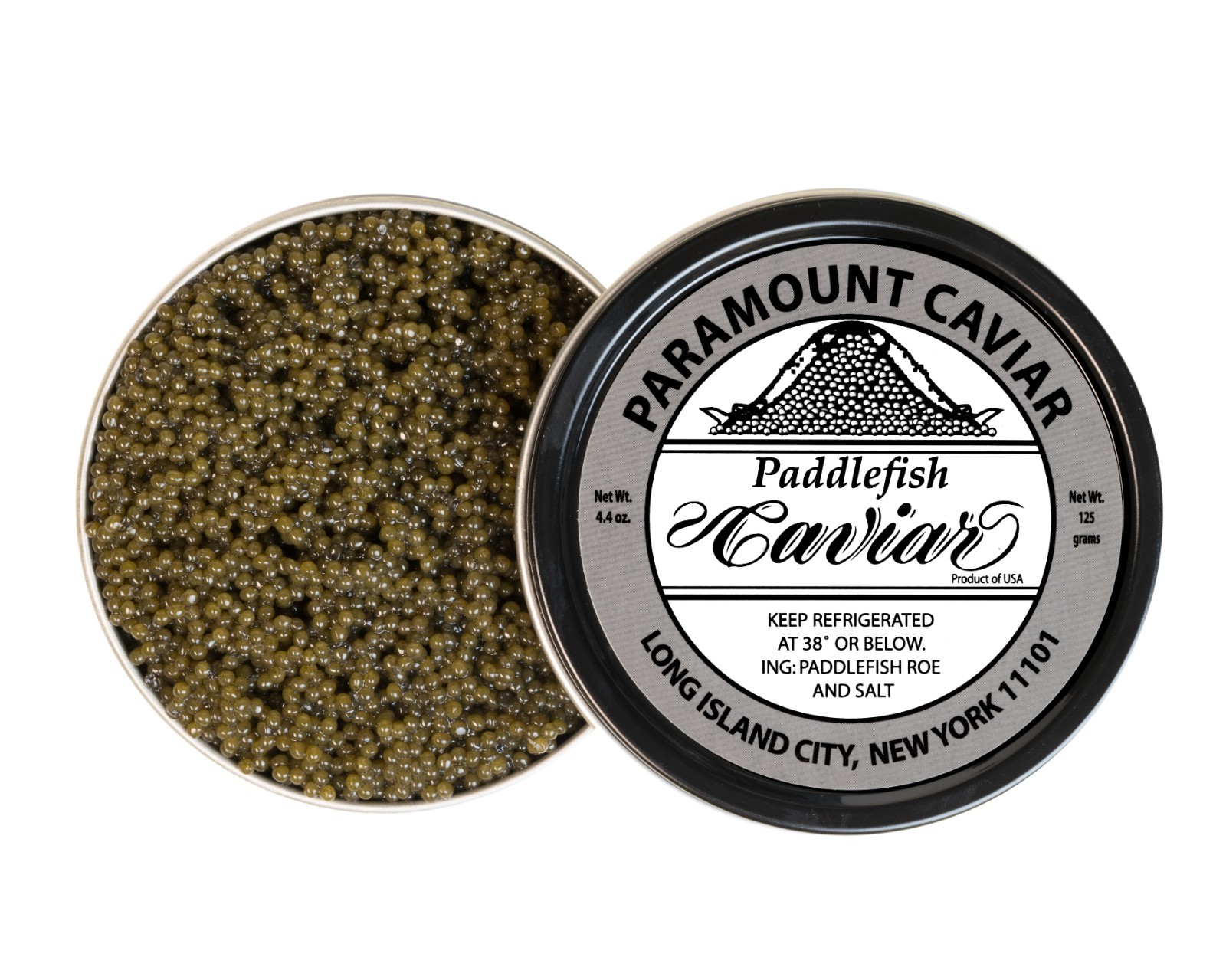 American Wild Paddlefish Caviar – Mississippi River Roe, Malossol