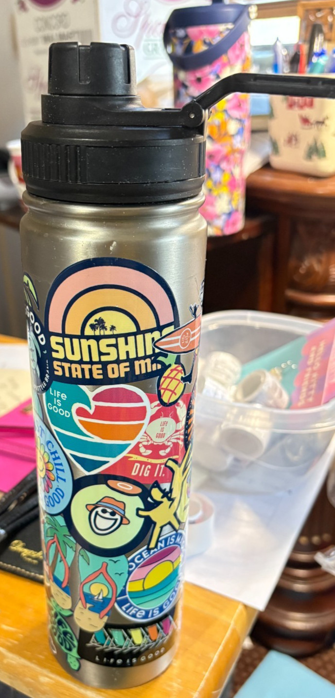 Life Is Good Drink Bottle Tumbler Collage 24 Oz. 24 Hours Cold 12 Hours Hot New