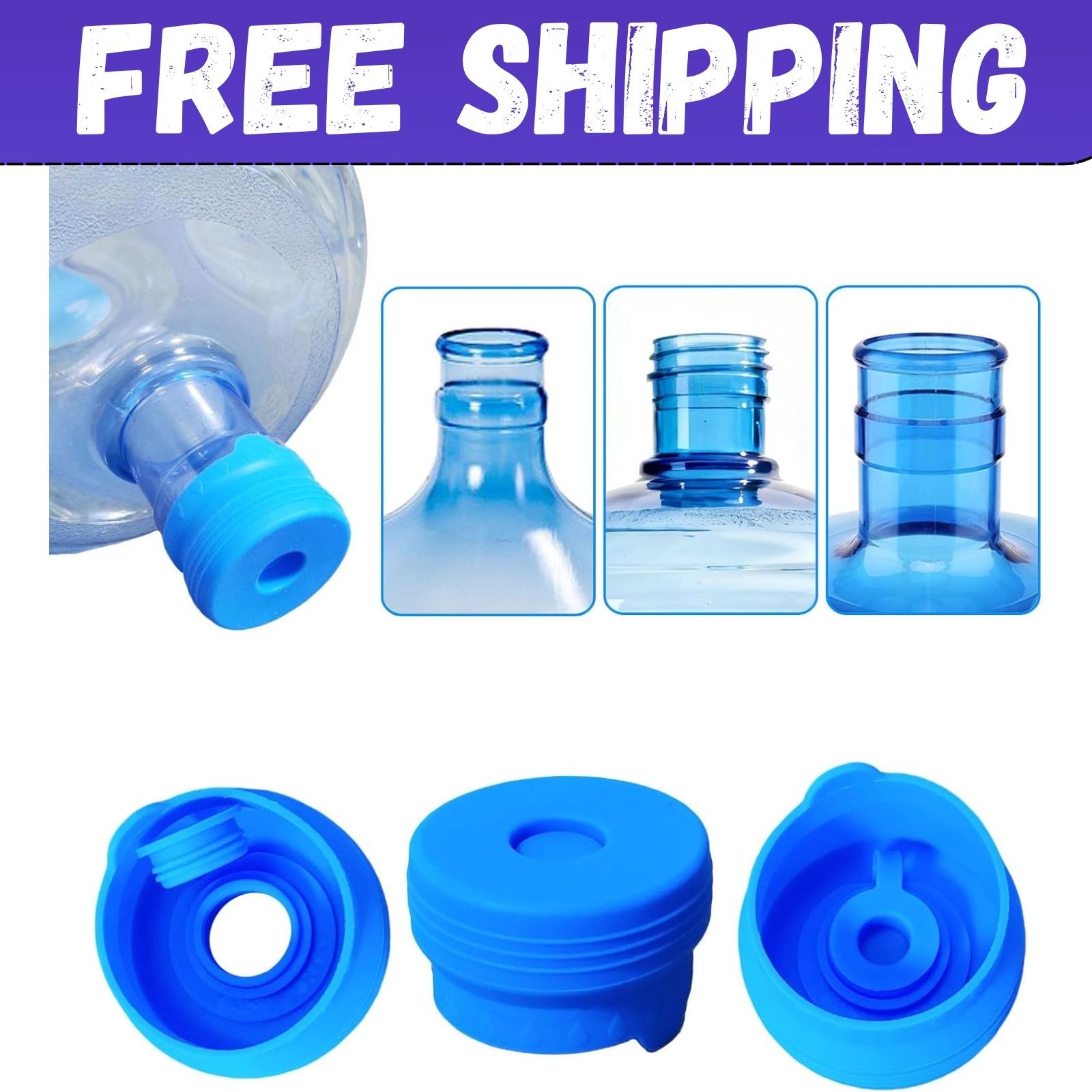 3 Pcs Reusable 5 Gallon, Water Jug Caps Leak Proof Bottle, Lids (55mm) Bottles N
