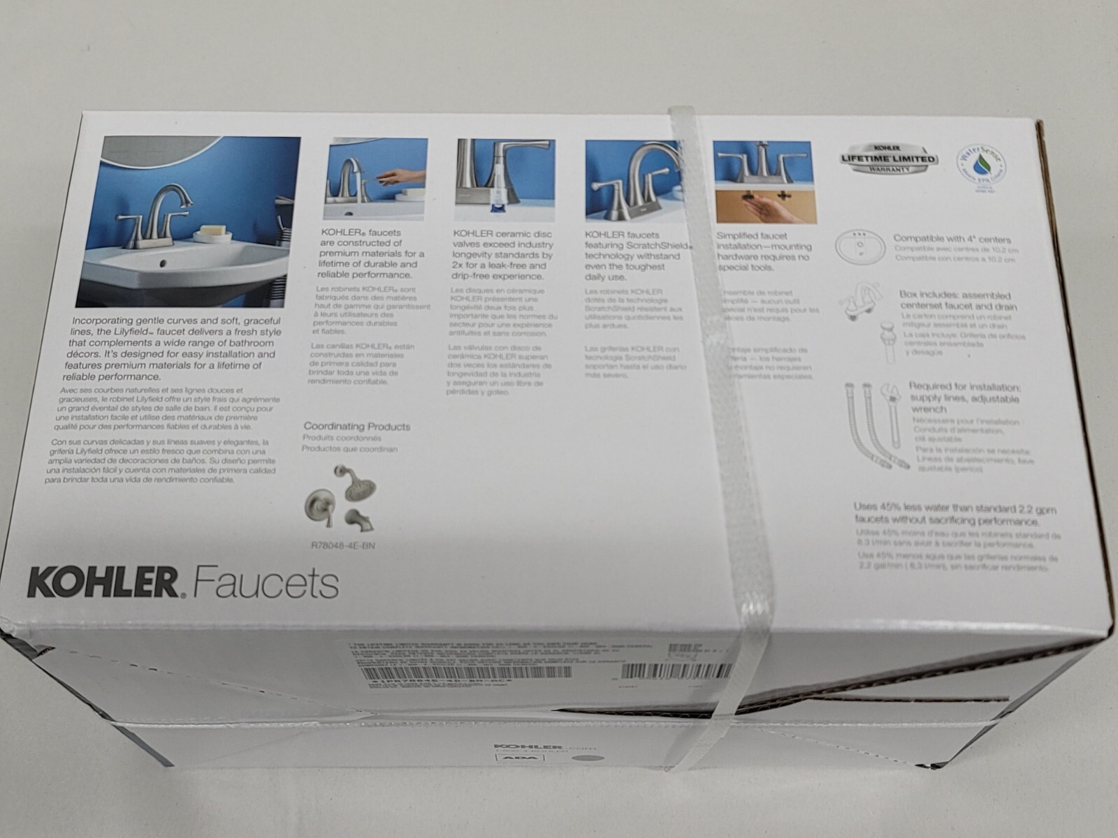 Kohler Lilyfield 4″ Centerset Bathroom Sink Faucet – Vibrant Brushed Nickel