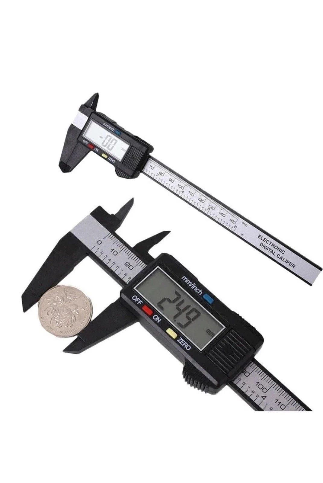 Digital Vernier Caliper Millimeter Gauge 9” 150mm LCD Case Extra Battery