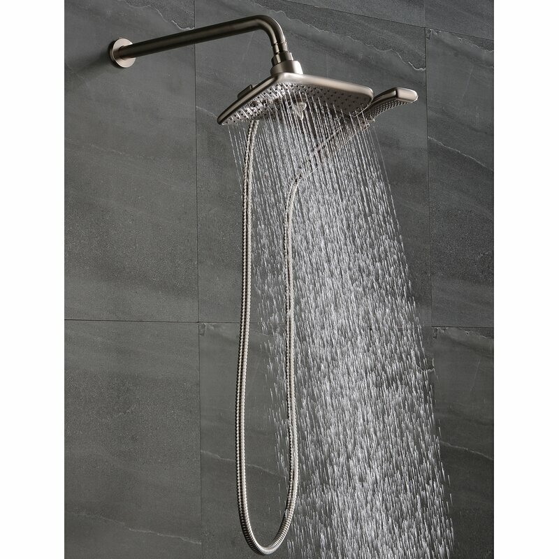 “Bright Showers” Multi Function Rain Brushed Nickel Shower Head PSS3919-02