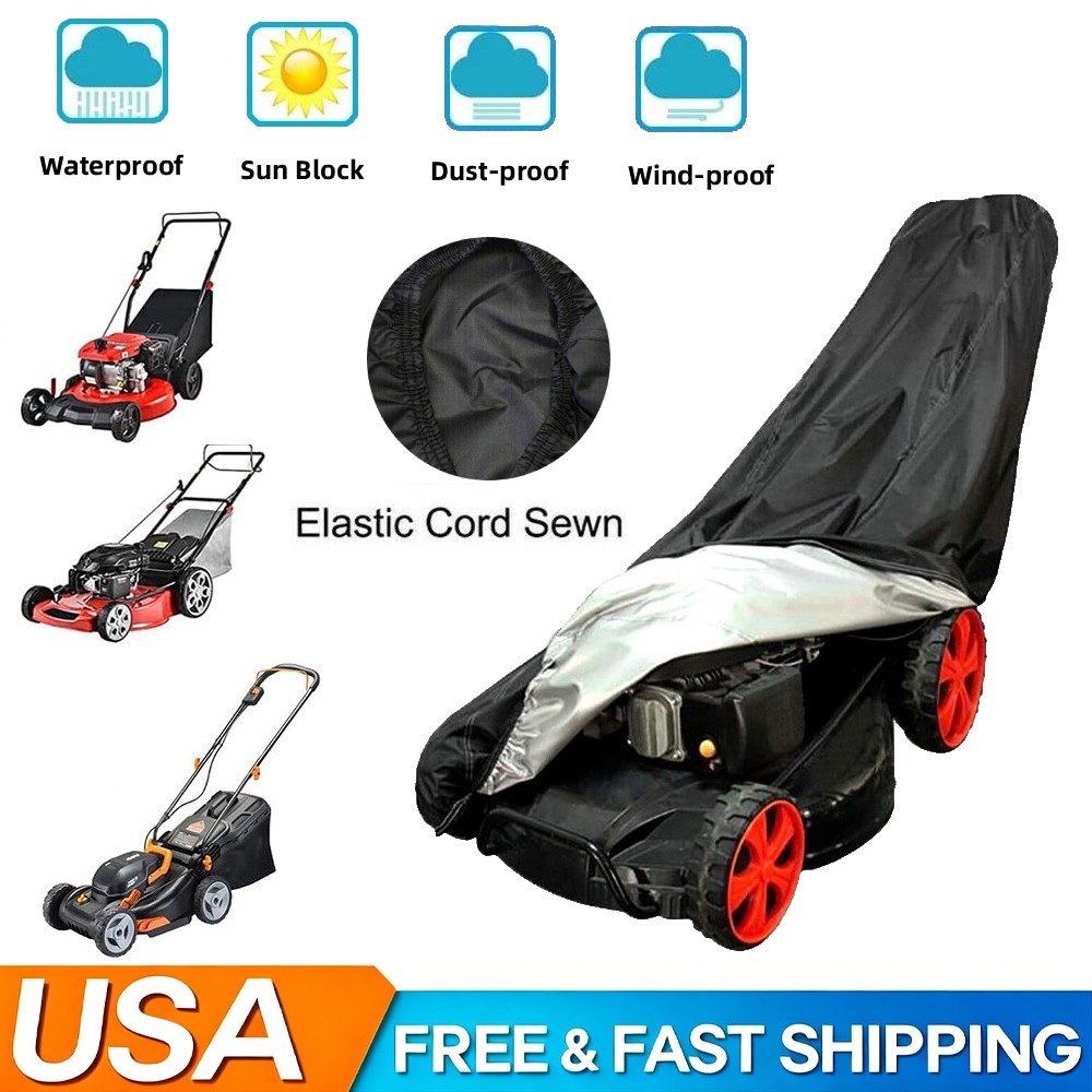Waterproof Lawn Mower Cover UV Protector Heavy Duty Push Mower Universal Large