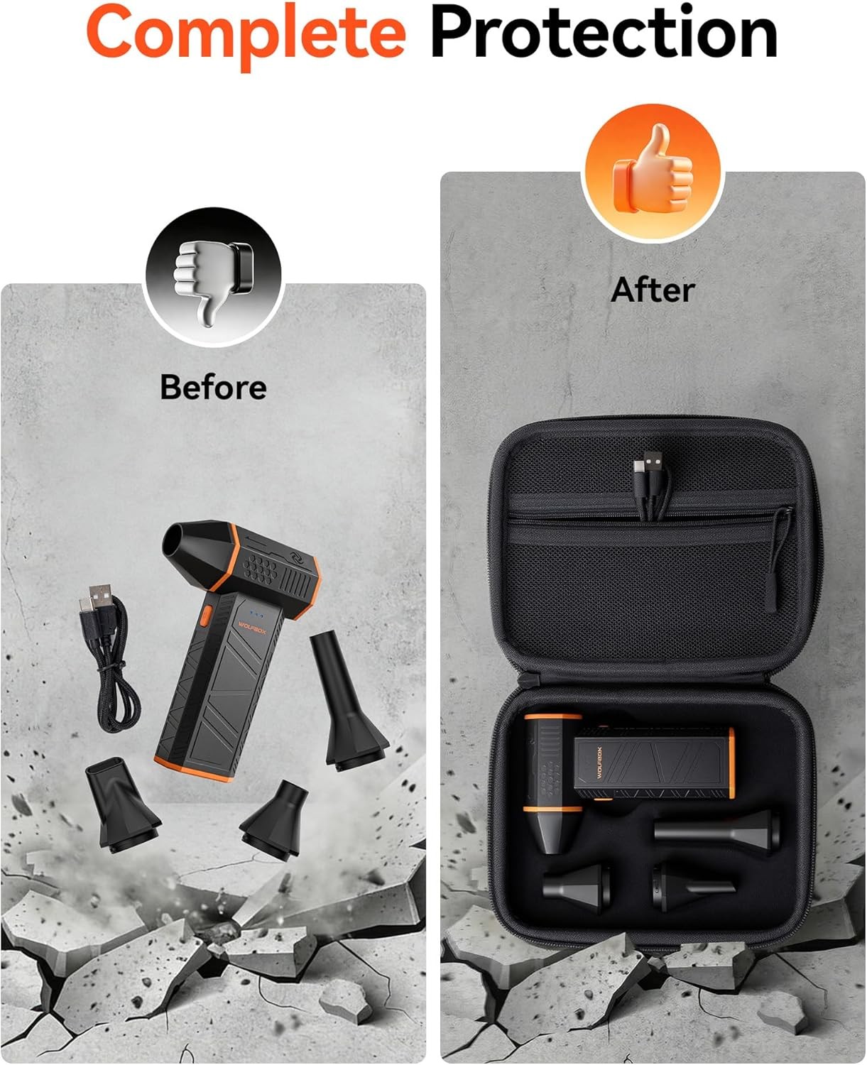 WOLFBOX Hard Case for MF50 Air Duster Shockproof Storage Bag