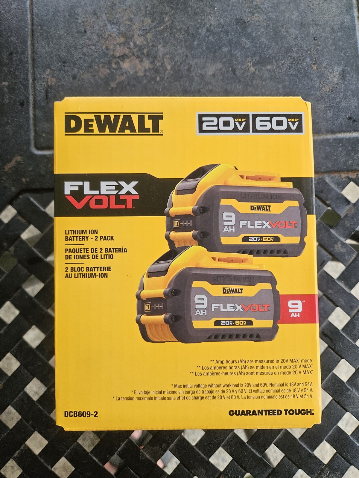 2 Pack – DEWALT 20V/60V Li-Ion FLEXVOLT 9.0Ah Batteries 2-Pack DCB609-2 NEW
