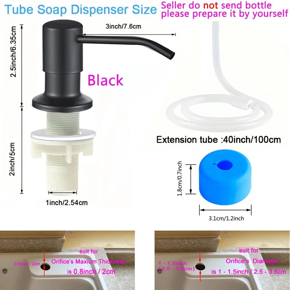 Soap Dispenser Pump Kitchen Sink Stainless Steel Liquid Soap Dispenser Set