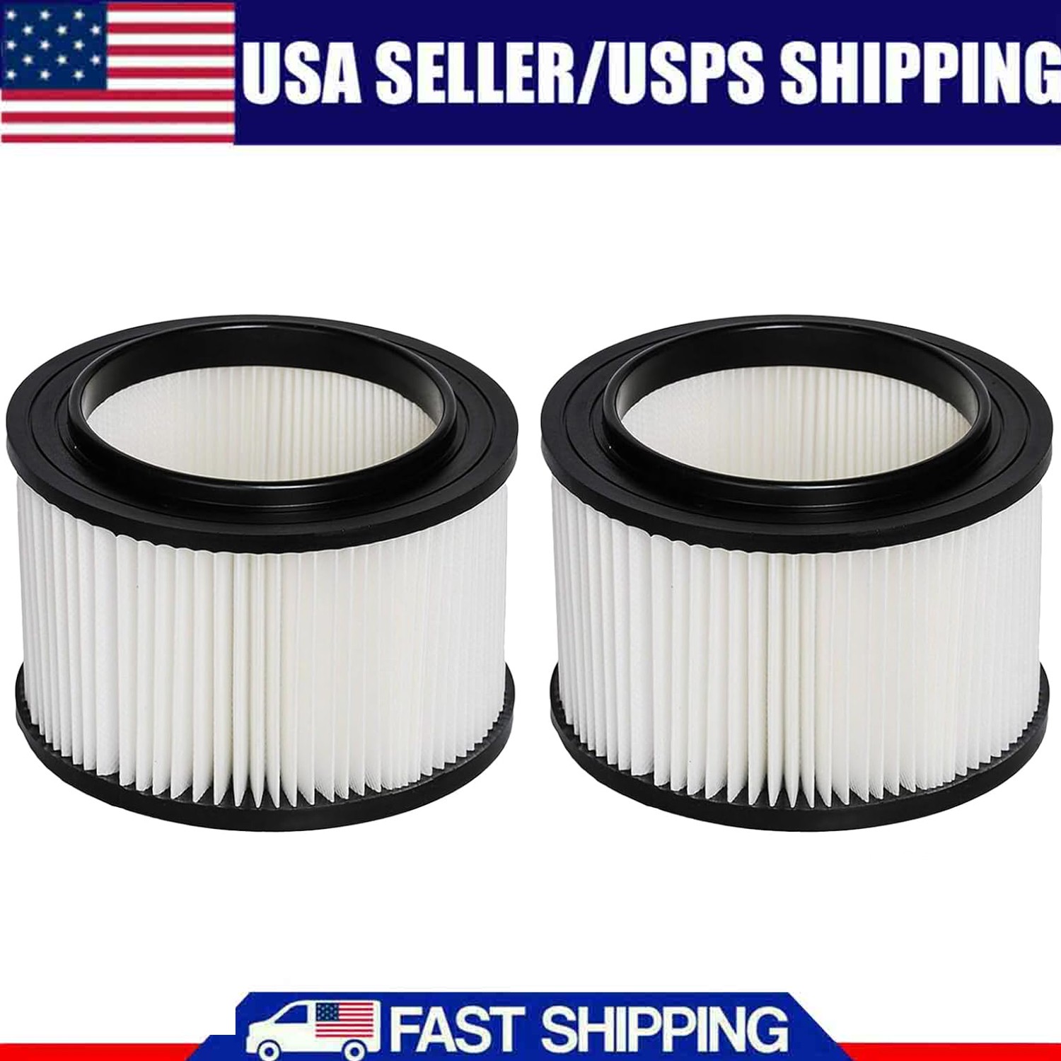 2 Pack 17810 Filter for Craftsman Shop Vac 3 to 4 Gallon General Purpose Vacuums