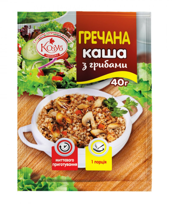 Buckwheat porridge with instant mushrooms 10 bags of 40 grams / 10 servings