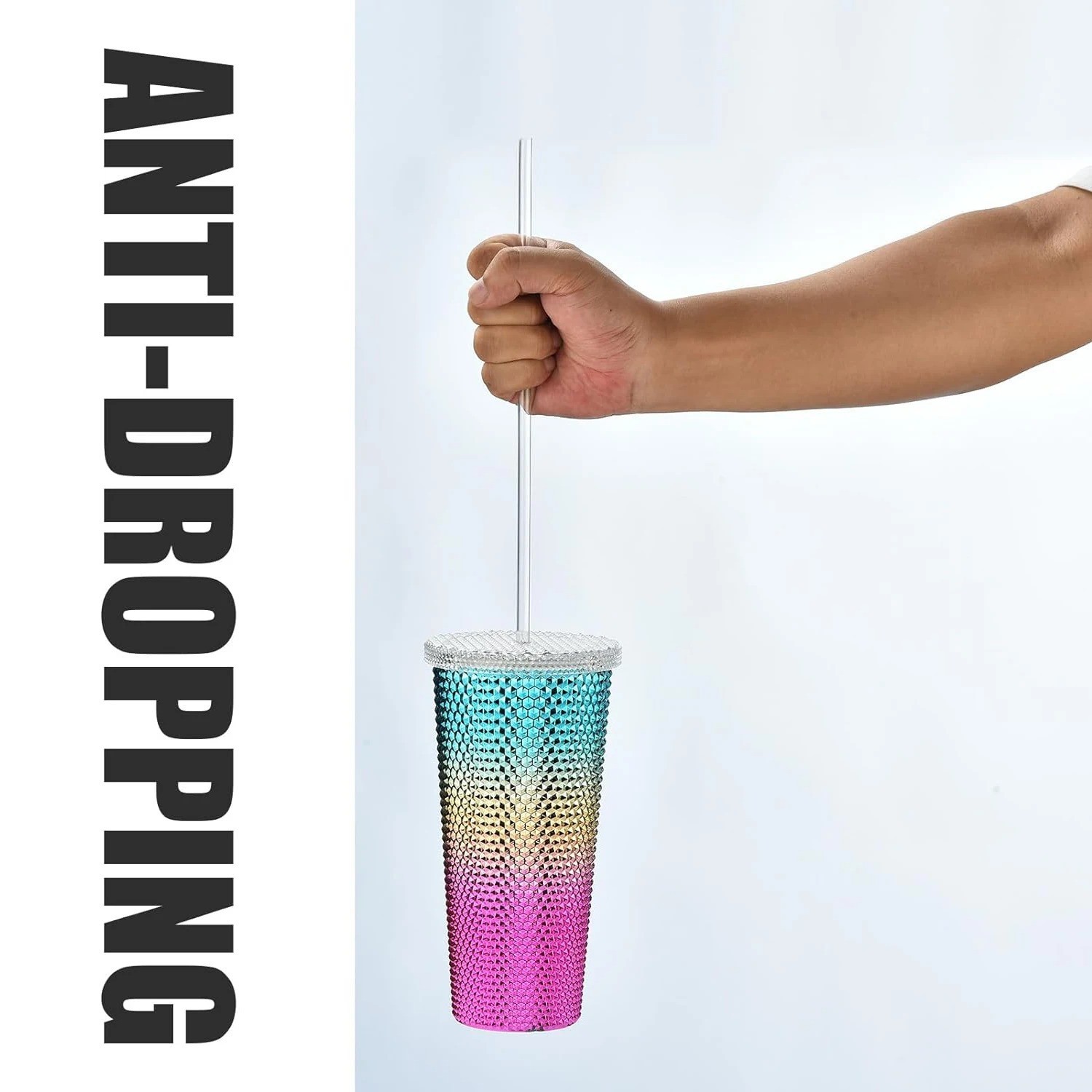 10.5 in Long Reusable Plastic Straws with Brush, Tritan Hard Plastic Tumbler Str