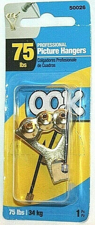 Ook Professional Brass Picture Hangers 75 lbs/34 kg 1 Pc 50026