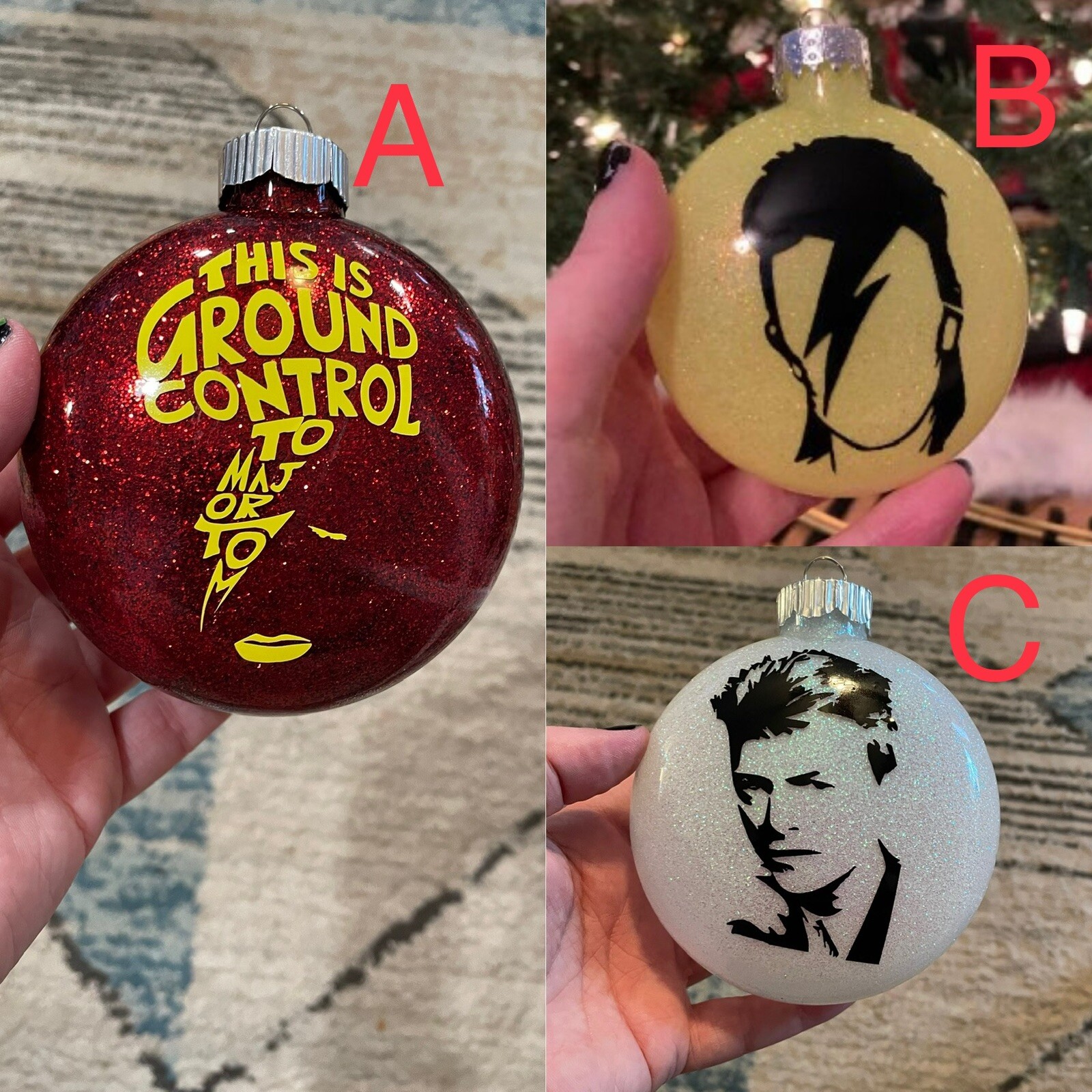 Handmade “David Bowie” Christmas Ornament!