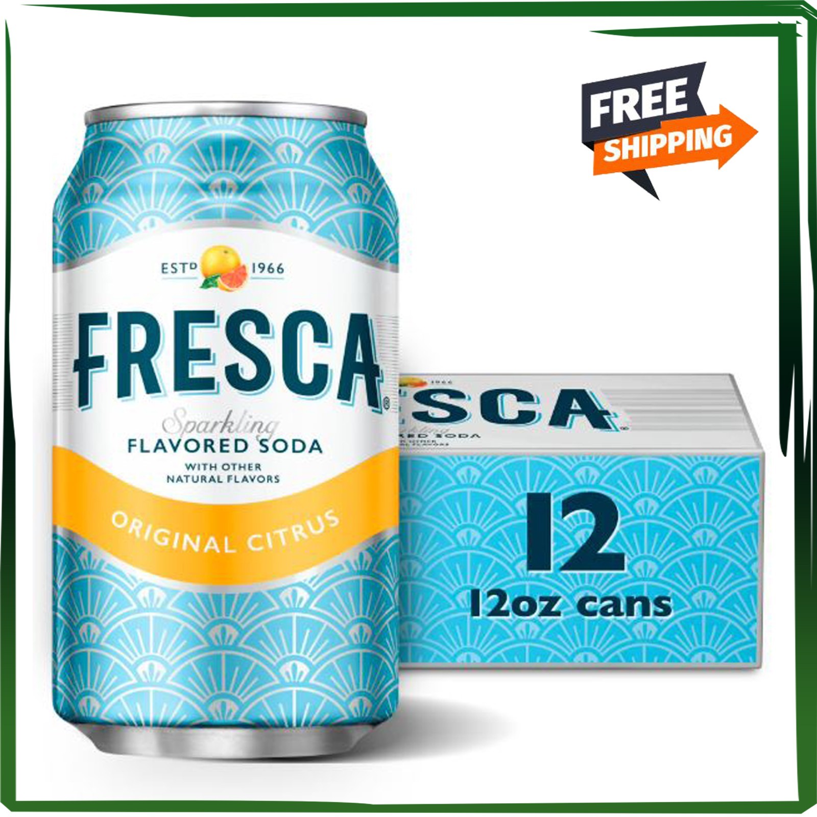 Fresca Citrus Soda Pop Fridge Pack, 12 fl oz, 12 Pack Cans – Free Shipping