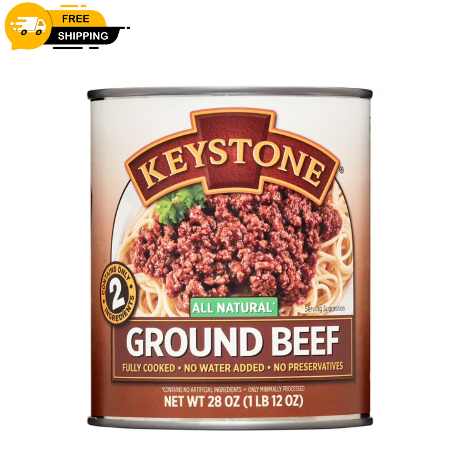 Keystone All Natural Ground Beef 28 oz Can Premium Canned Beef Ready To Eat