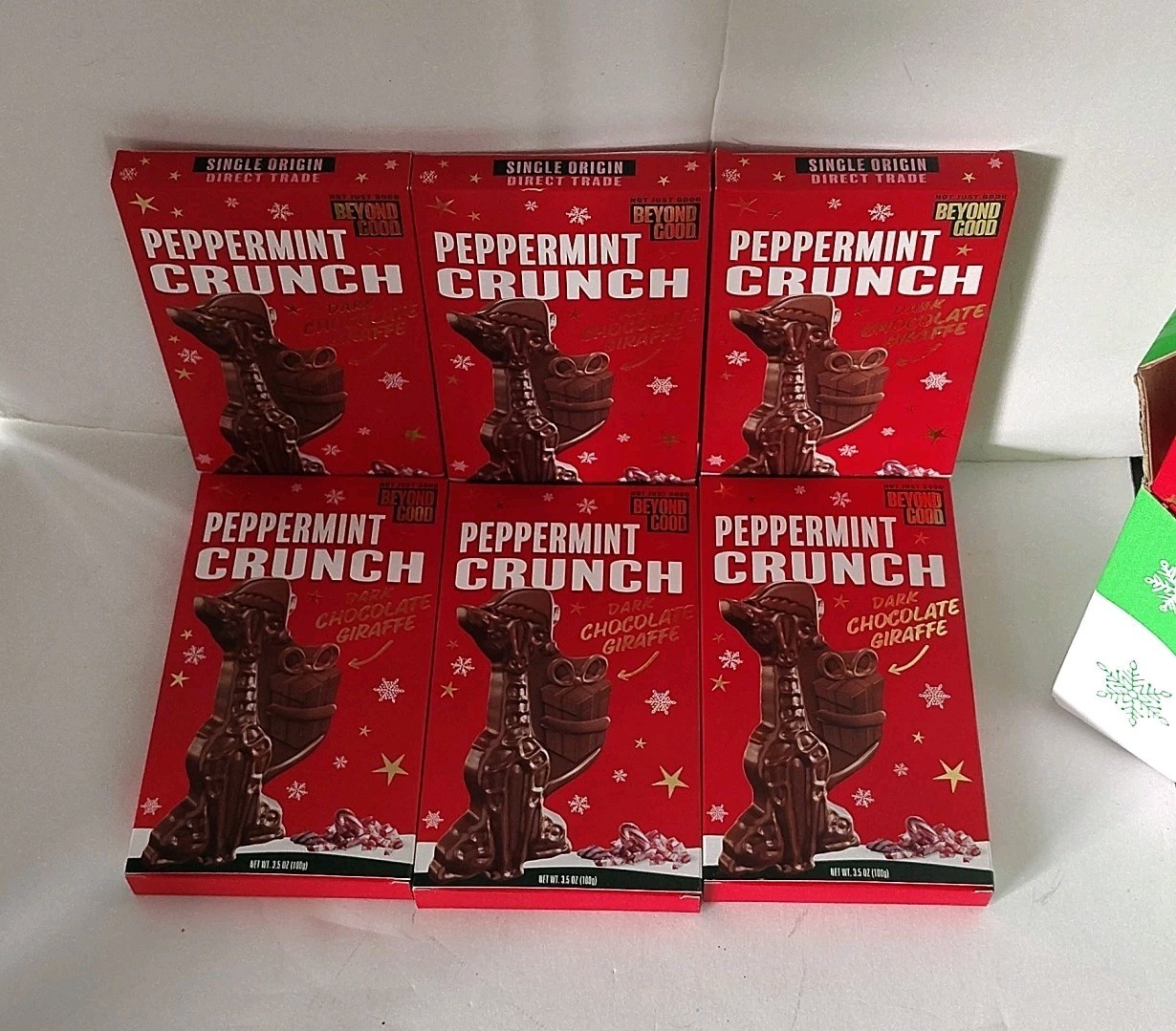 6pk YUM Beyond Good Uganda Dark Chocolate Peppermint Crunch Bar 60% Cocoa 3.5oz