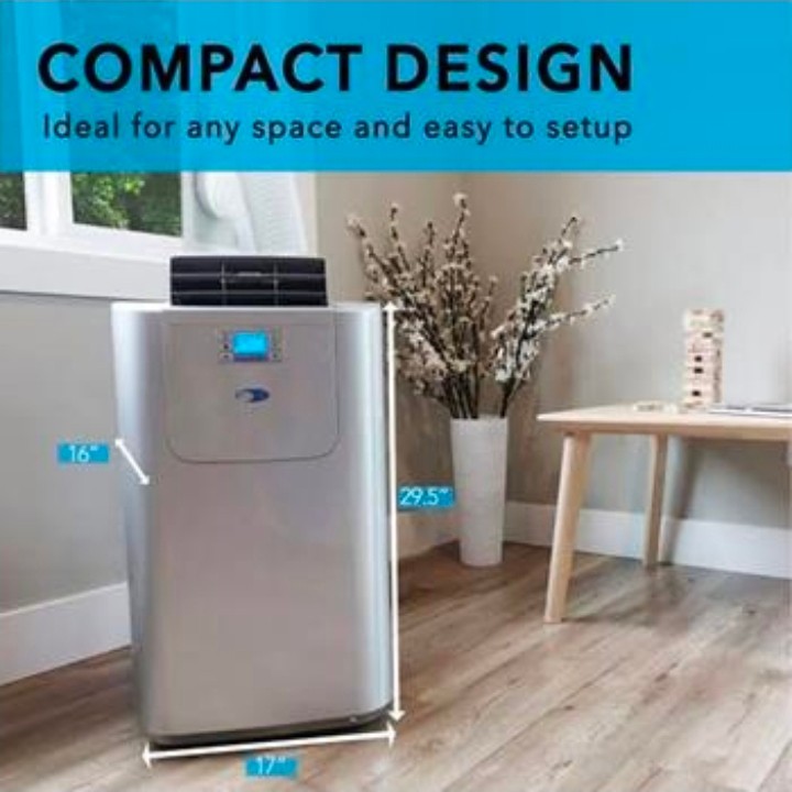 Whynter ARC-122DS 12,000 BTU Dual Hose Portable AC Dehumidifier Fan Silver