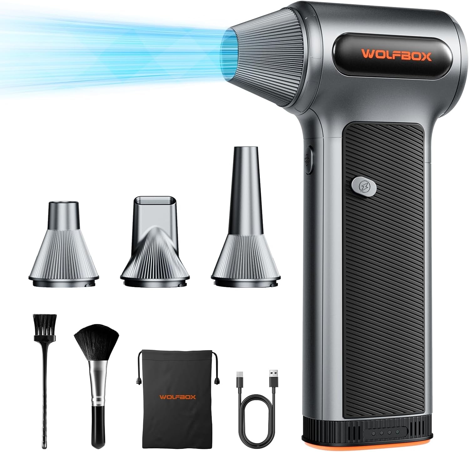 WOLFBOX MF200 Electric Compressed Air Duster with Air Blower Cleaner For PC, Car