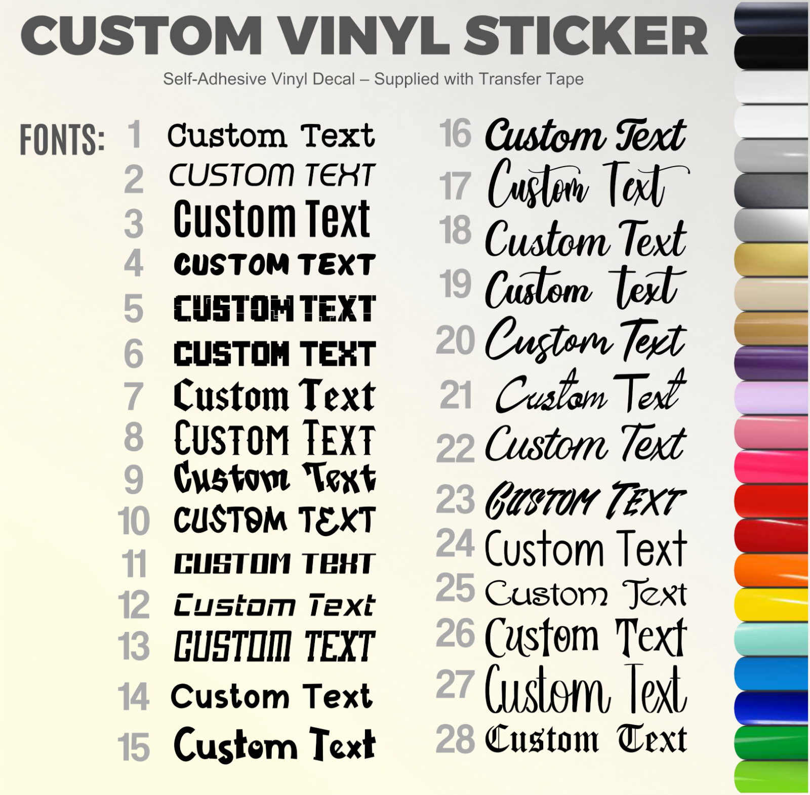 Personalised Name Vinyl Sticker Word Text Cut Fancy Font Sticker Sentence custom