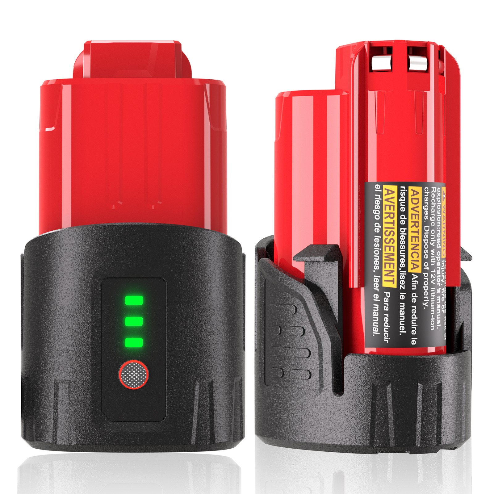 2 Pack 12V 3.0Ah for Milwaukee M-12 Lithium-ion Battery 48-11-2425 48-11-2420 US