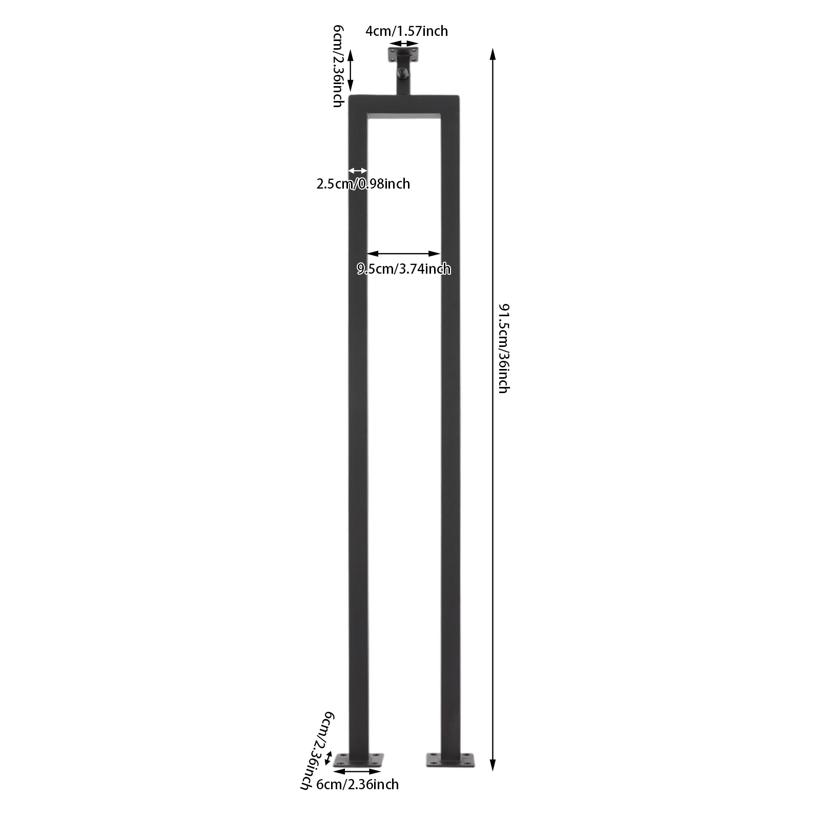 6 Pack U-Shape Stair Railing 36in Stair Railing Baluster for Stair Handrail