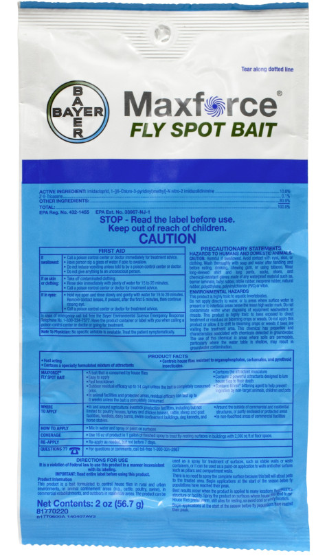 2 oz Maxforce Fly Spot Bait Envelope ~ Control House Flies Only~ Long Residual