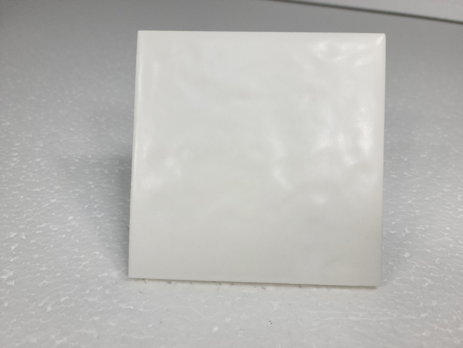 Vintage White Ceramic Tile 4.25 in Subway Square Rippled Matte Potters Touch