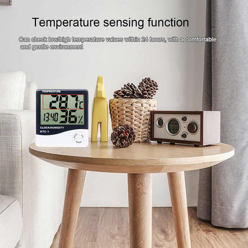 THERMOMETER INDOOR Digital LCD Hygrometer Temperature Humidity Meter Alarm Clock