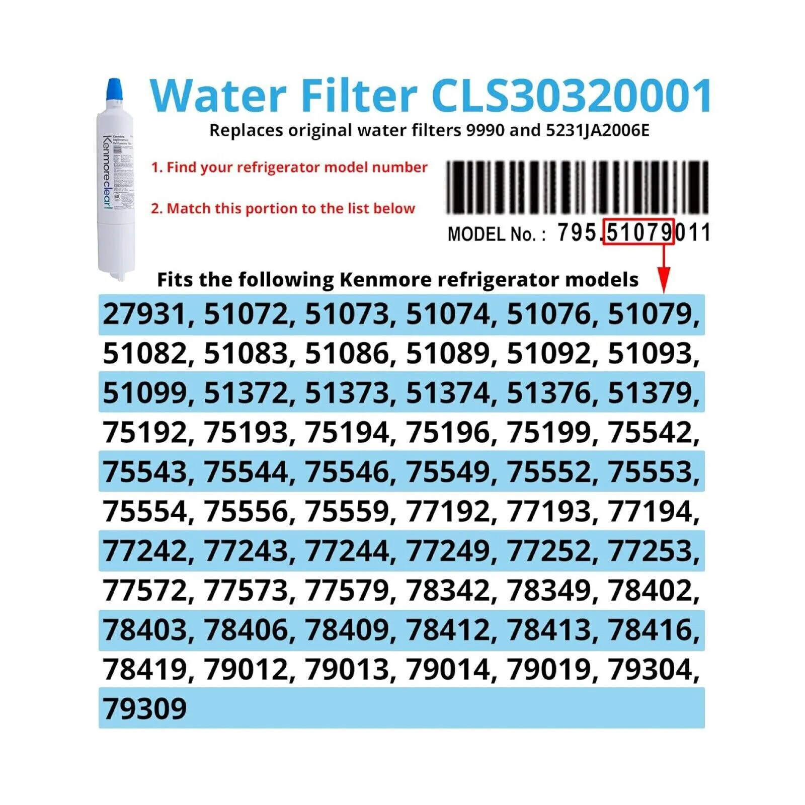 Kenmore 9990 Refrigerator Water Filter