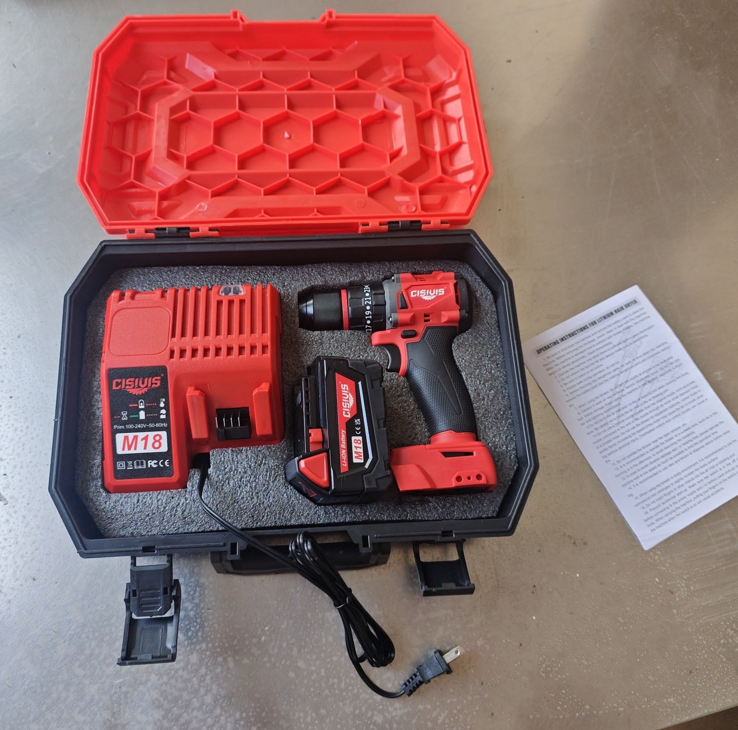 Cordless Brushless Electric Drill Driver w/ Battery & Charger – Clearance Sale