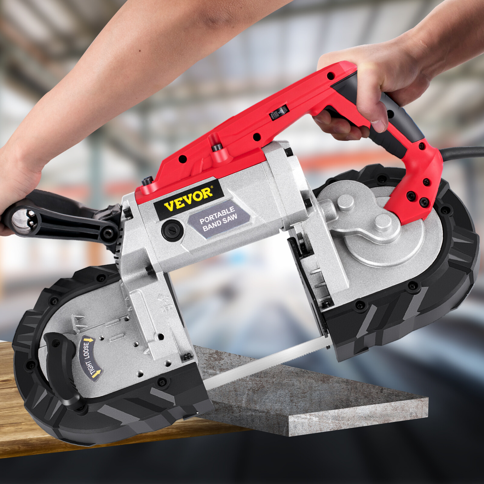 VEVOR Band Saw Portable Variable-Speed 5″ Deep Cut 110V 10-Amp Motor Handheld