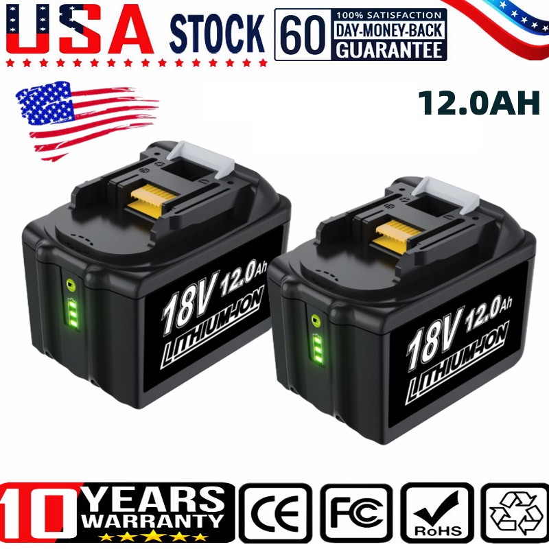 2PACK 18V For Makita 12.0Ah Lithium-Ion LXT BL1830 BL1850 BL1860 Battery tool