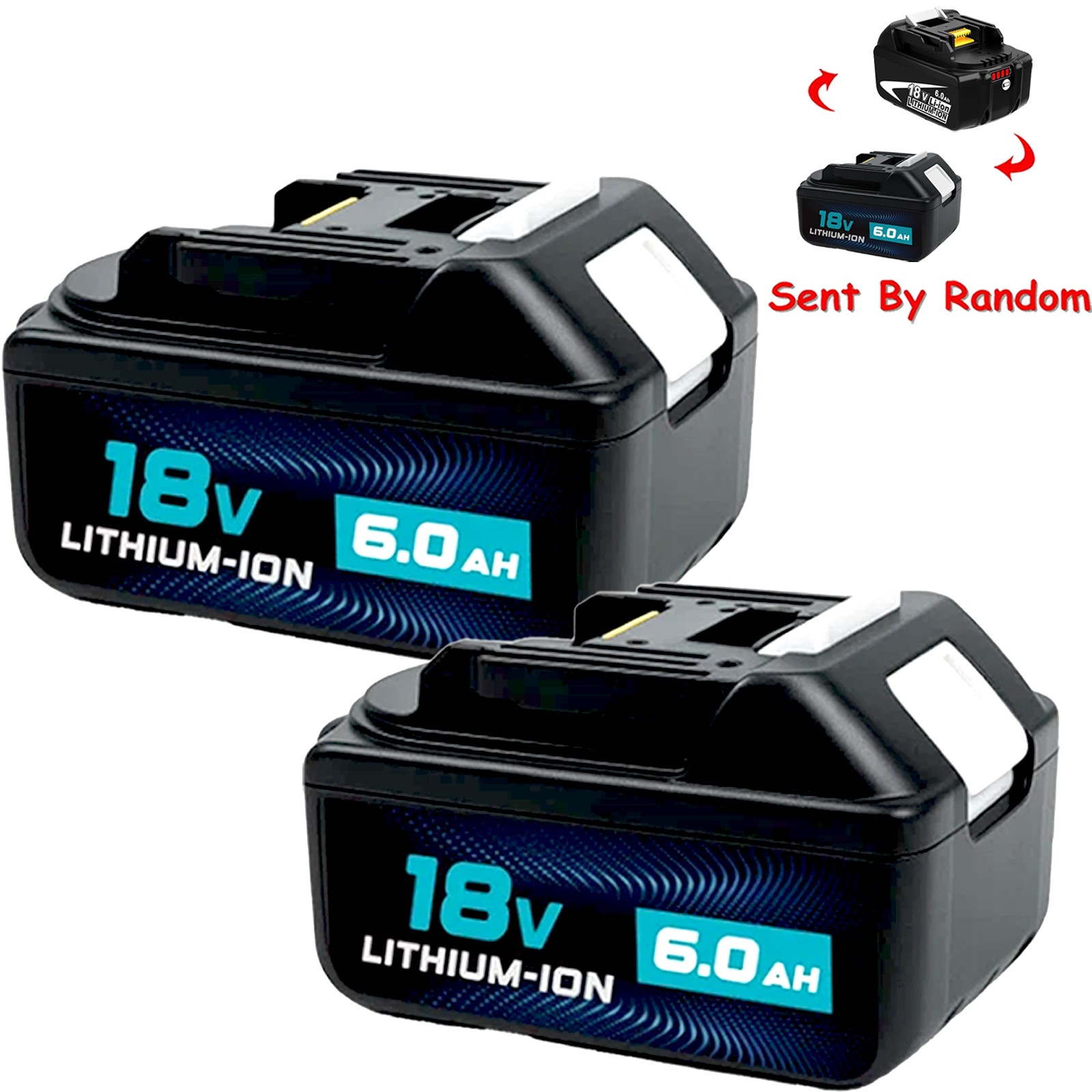 2 PACK 6.0Ah 18V Battery For Makita BL1860B BL1850B BL1840B BL1815B Lithium-Ion