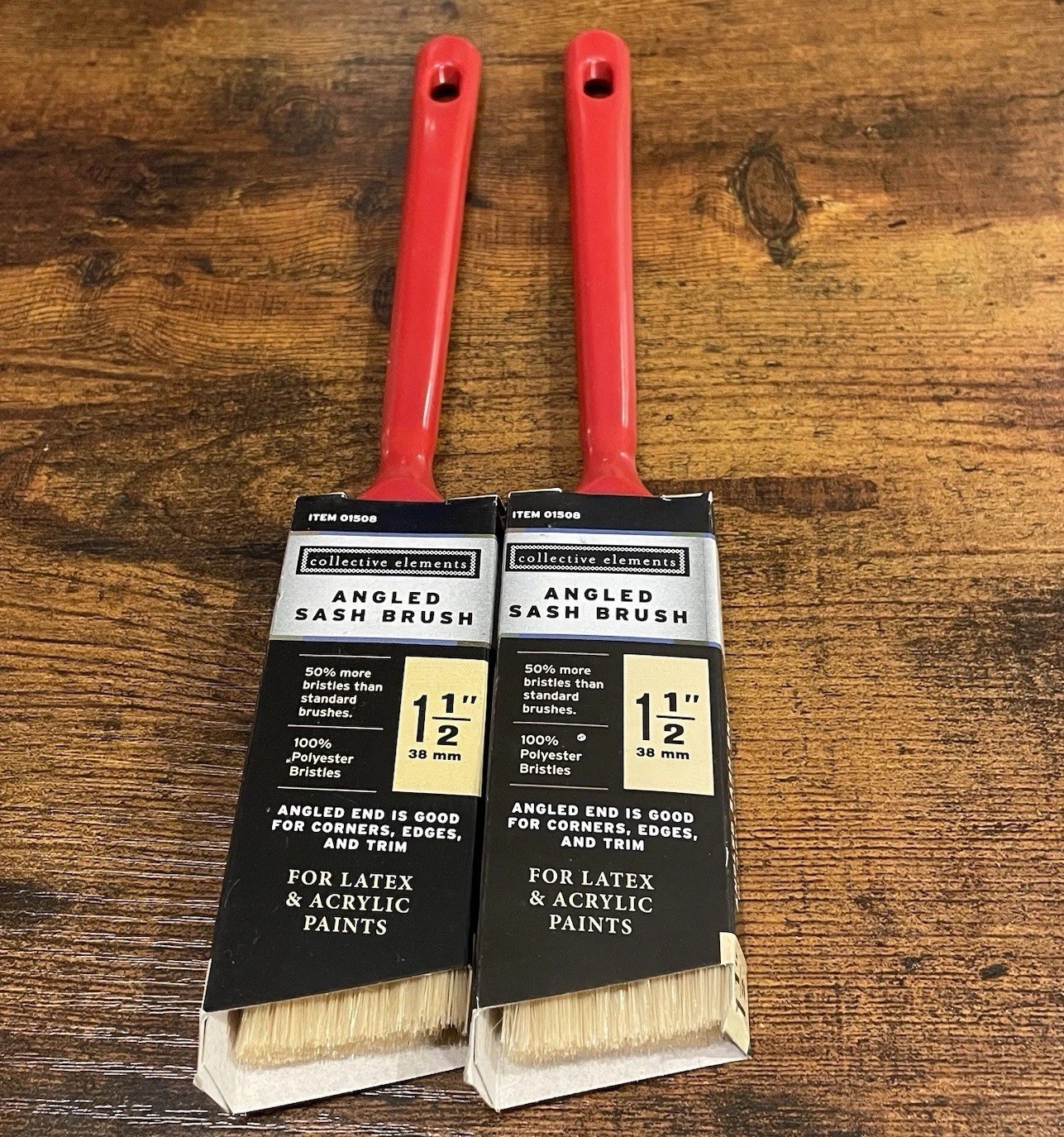 🐝 Collective Elements 1.5” Angled Sash Painting Brush- 2 Counts #️⃣