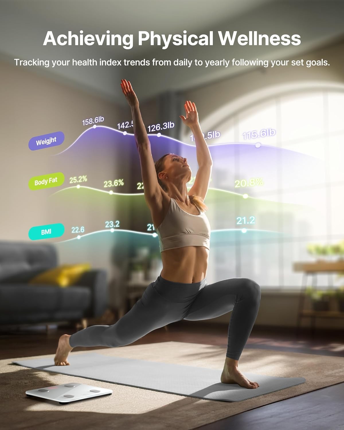 Digital Bathroom Scale, Step-On Technology Body Weight Scale with LED Display