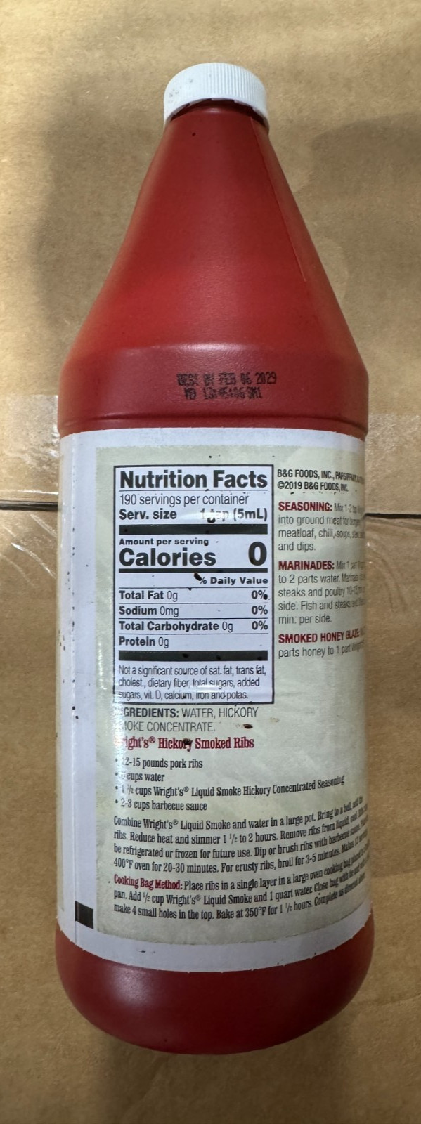 Wright’s Liquid Smoke Hickory Concentrated Seasoning, 32 Oz Bottle Kosher