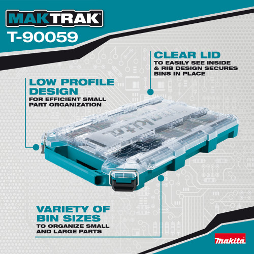 Makita T-90059 MAKTRAK™ Low‑Profile Medium Organizer New with Tags