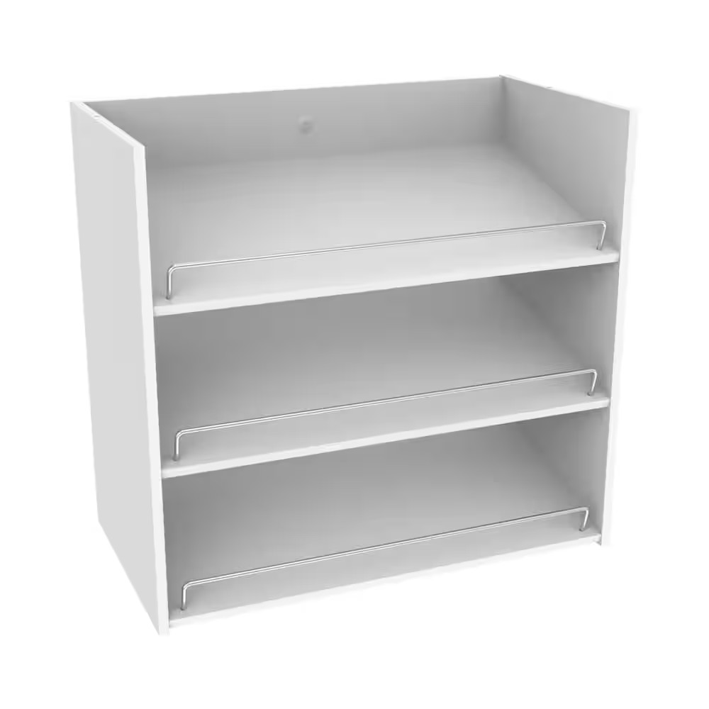 Impressions 48.97-112.97 In. W White Adjustable 14-Shelf Wood Closet System with