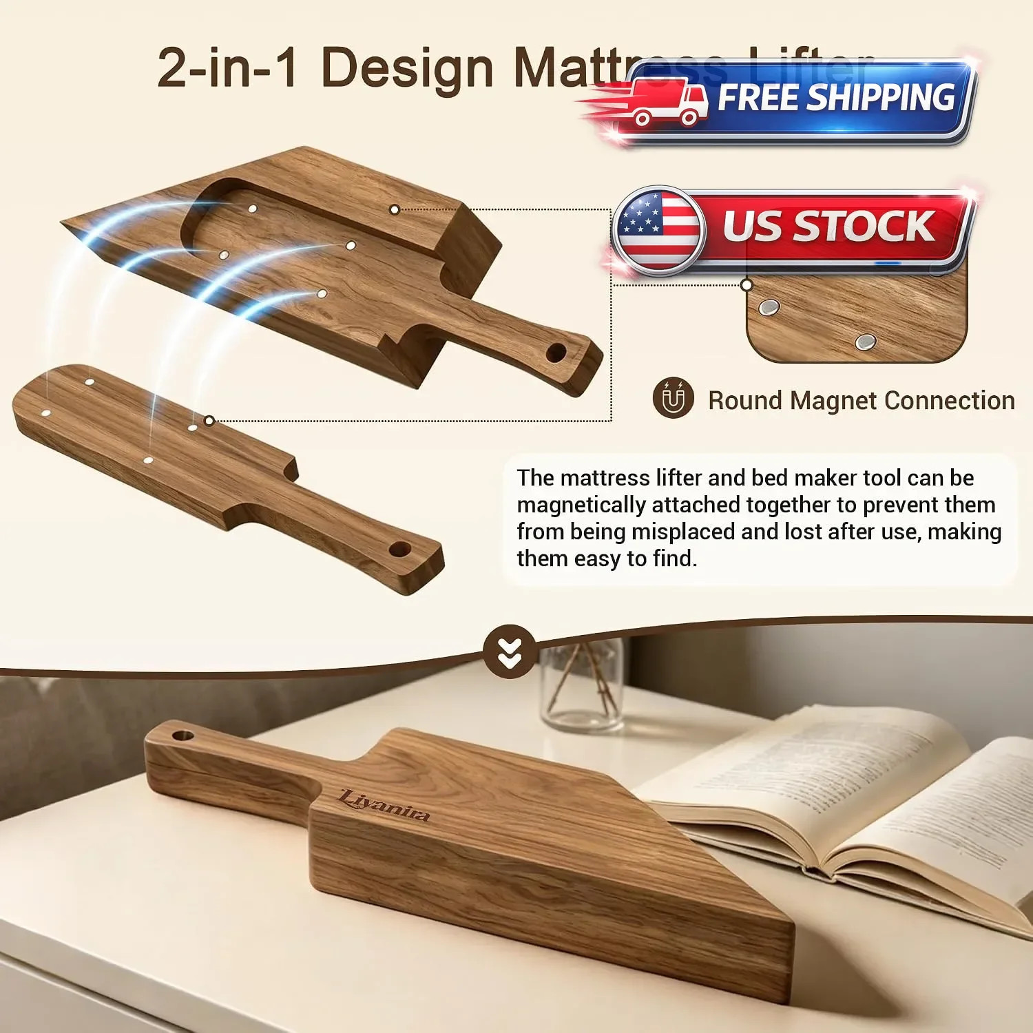 2*Mattress Lifter Wedge&Bed Maker Tool for Changing Sheet-Alleviating Back Pain