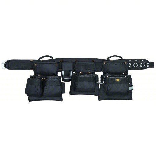 CLC 5605 Custom Leathercraft 5 Piece Framers Combo Tool Belt 18 Pockets Black