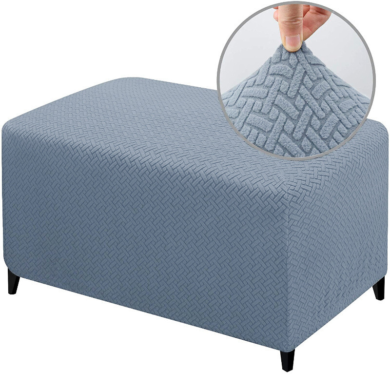 Elastic Stretch Rectangle Ottoman Cover Sofa Footstool Protector Slipcover 1pcs