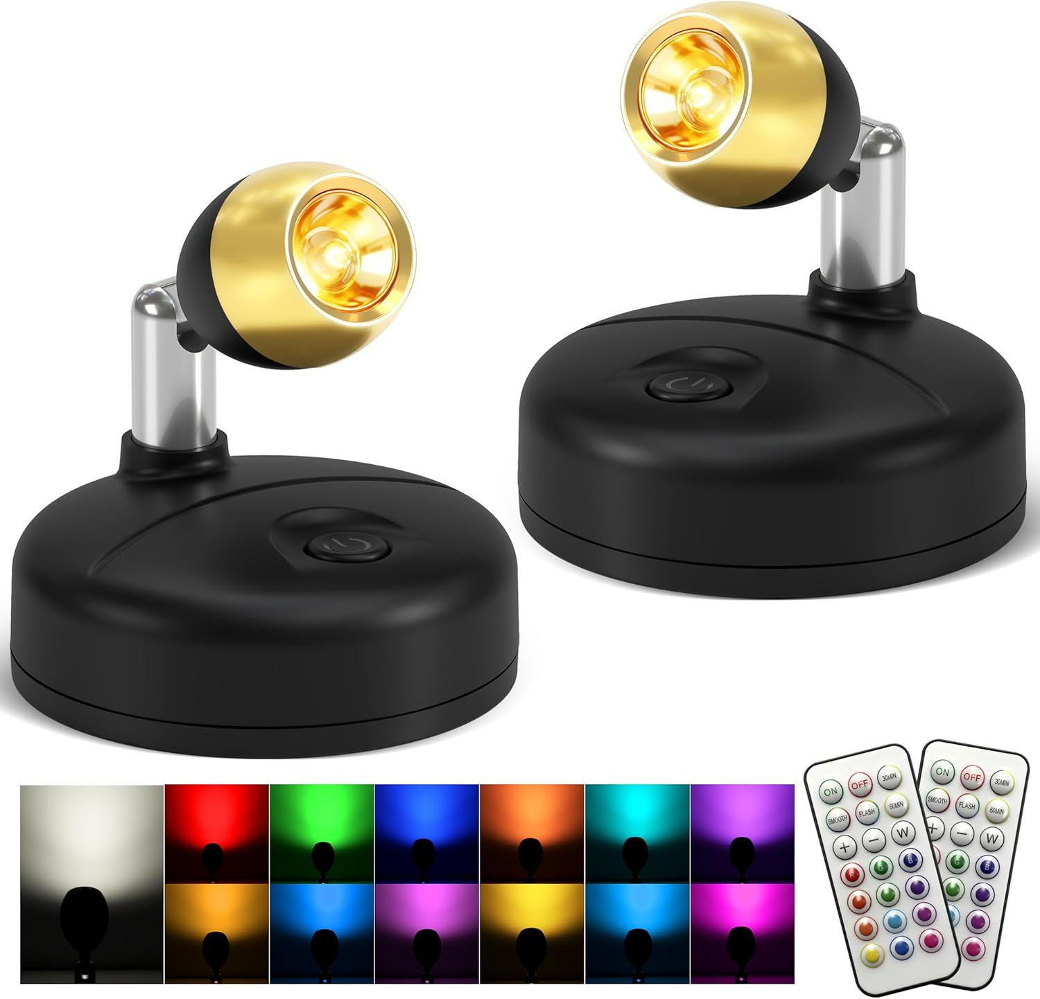Spot Lights Indoor with Remote: Battery Operated Uplighting, Led Wireless Upligh