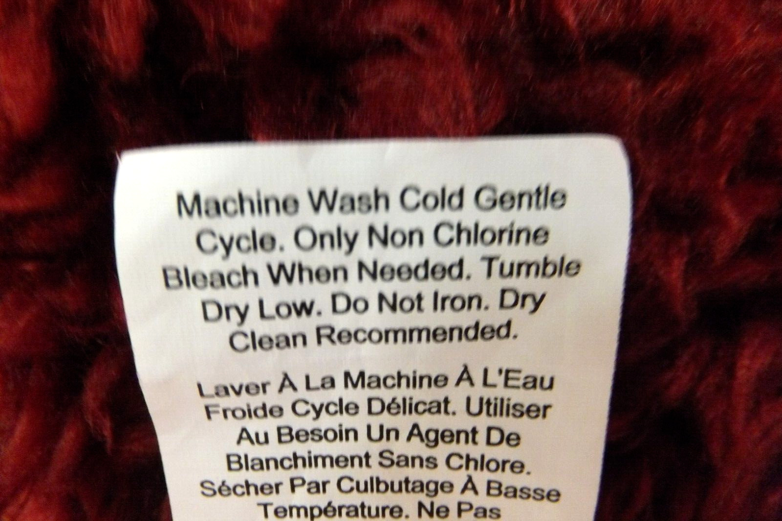 Pottery Barn Throw Blanket Red 50 X 60 Inches Faux Shearling Polyester