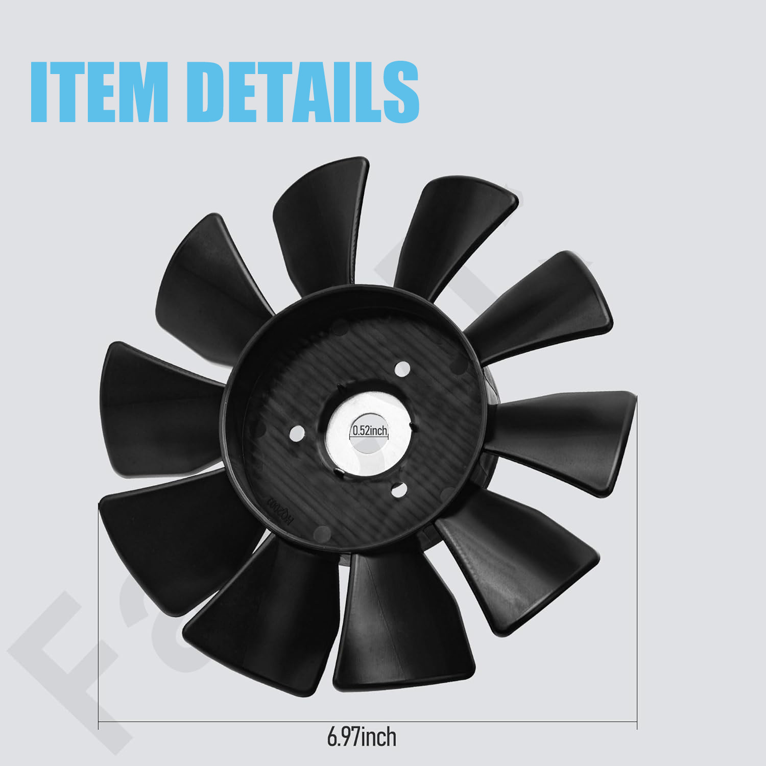 FOR HYDRO GEAR 53822 7″ 10 BLADE TRANSMISSION HYDRO FAN W/ INSERT