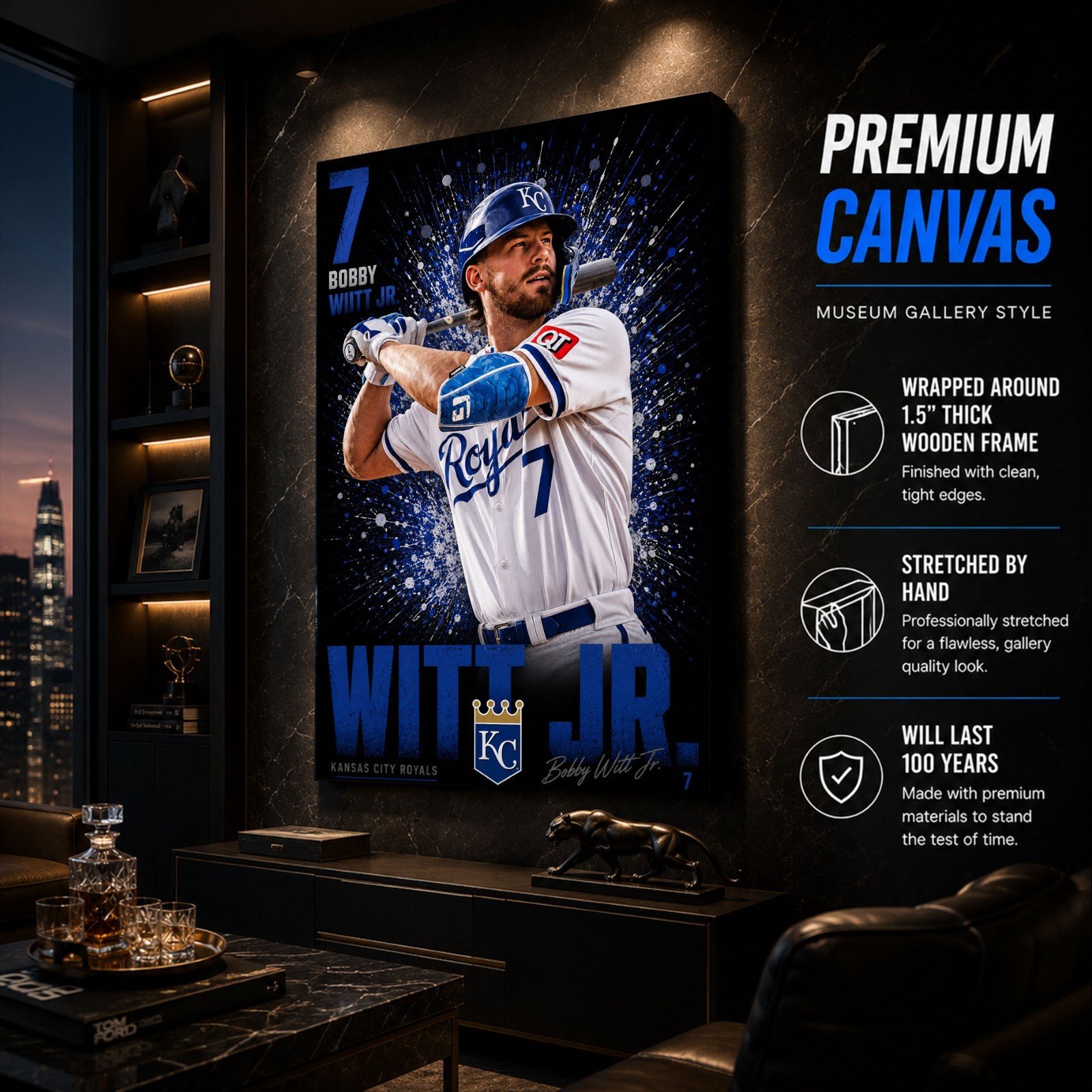 Bobby Witt Jr Royals Poster or Canvas – Bobby Witt Kansas City Royals Wall Art
